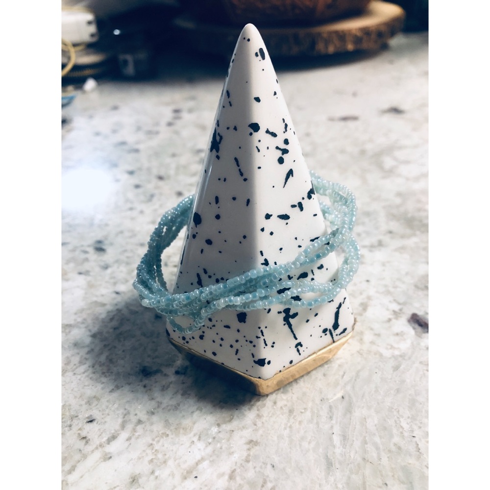 Baby Blue Beaded Choker or Bracelet